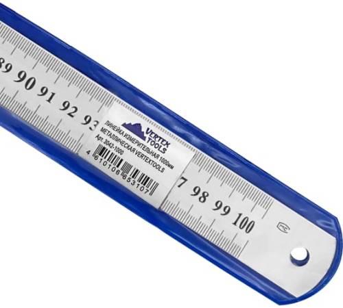 Линейка измерительная 1000мм, метал. (1/20/200) VERTEXTOOLS