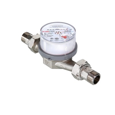 Счетчик воды VALTEC универс. Ду15 (1/2"),110 мм БЕЗ СГОНОВ, латунь, (ЖЦ)