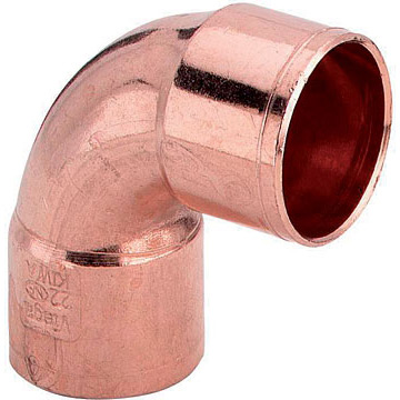 Медь.  Угол пайка 2-х раст. 18 мм 90 гр. Viega, Sanha
