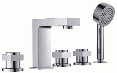 LEDEME L1187 Смеситель для ванны врезной на 5 отверстий, хром/матовый