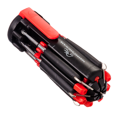 * РУССО ТУРИСТО Фонарь дорожный 8 в 1, 6LED с инструментами, пластик, металл, 12,5х4,5см