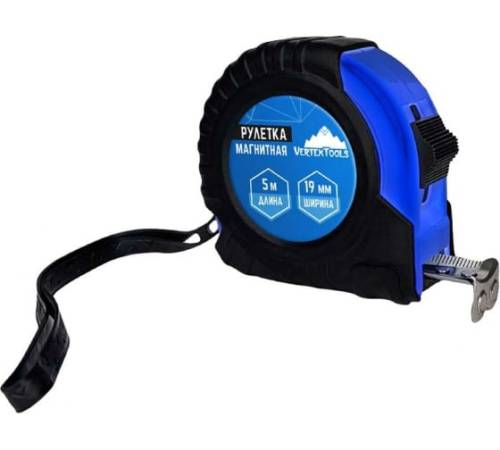 Рулетка 5м (19мм) магнитная Vertextools 