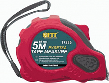 Рулетка 5м (19мм) прорезиненный корпус "Люкс", (тройной стопор, магнитный крючок) (17285)