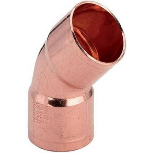 Медь.  Отвод пайка 45 ГР двухраст. 15 мм Hailiang