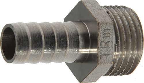 Переходник для резин. шланга  1/2" ш - 10 мм, латунь никель,TRm 06221