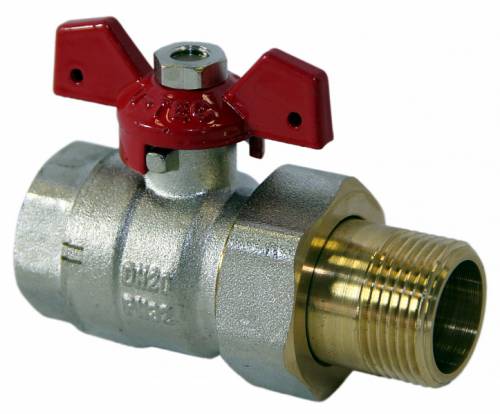 Кран американка 3/4' г-ш  бант BEST, CK, Royal, IVR, шаровый никель латунь (ЖЦ)