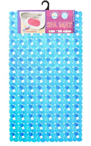 Коврик в ванну противоскользящий, «Мозайка» 67*38 голубой прозразный