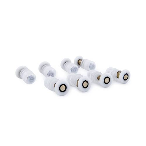 Ролики DC1013 Ø 23 мм с эксцентриком, одинарные белые для душевой кабины (8 штук)