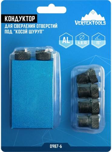 Кондуктор для сверления отверстий под косой шуруп vertextools 0987-6