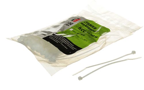 Стяжки нейлоновые КСС 5x300 белые (100шт.) Fortisflex 49404