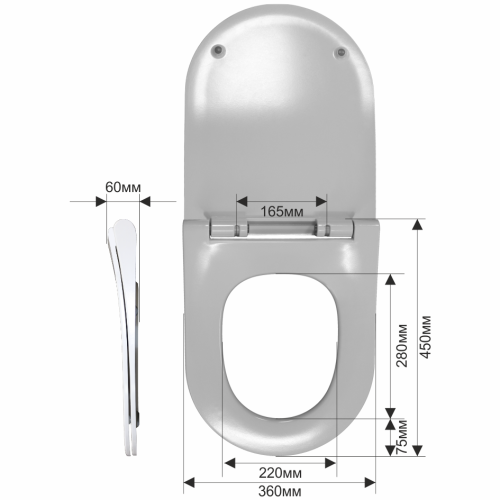 Сиденье для унитаза MELANA 2806DSa дюропласт с микролифтом, белое