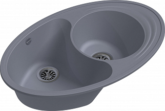 Мойка ELEGANT 50F, кварц,820 мм х 520 мм, врез, сер металлик, бол.вып40496