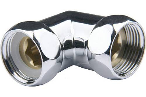 Соединение угловая 1" х 1 1/4" г - г. с накидной гайкой для П/суш (пара), латунь хром.