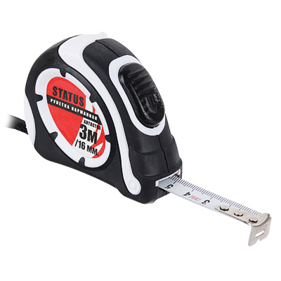 Рулетка 3м (16мм) карманная STATUS автостоп FALCO