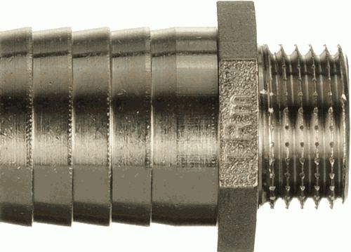 Переходник для резин. шланга  1/2" ш - 25 мм,  ник.лат., TRM 06227