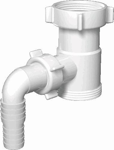 Отвод АНИ М110  40 (1 1/2") мм для стир. маш., с резьбой, короткий