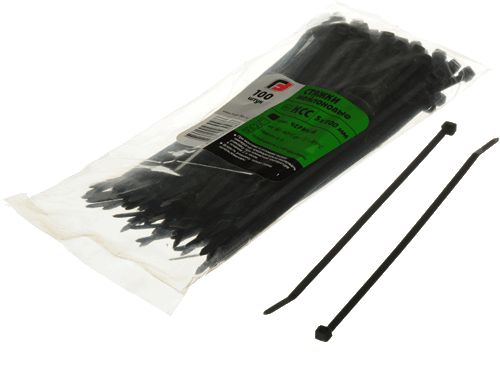 Стяжки нейлоновые КСС 5x300 черные (100шт.) Fortisflex 