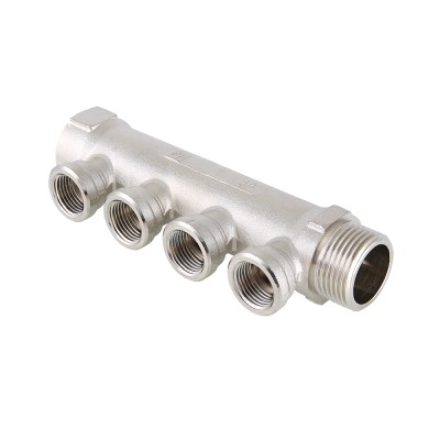 Коллектор 3/4" труба, 4 вых. на 1/2" г, лат., GF, Valtec