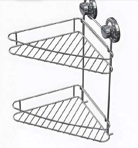Полка L3728-2 LEDEME угловая 2 яруса на присосках,