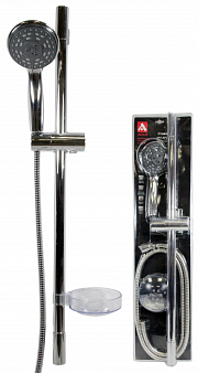Душевой набор: лейка, шланг, стойка, мыльница, LIRA-B, блис