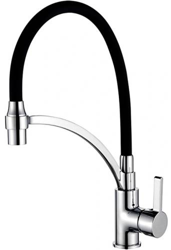 LEDEME L4499-2 Смеситель для кухни, гибкий излив, черный