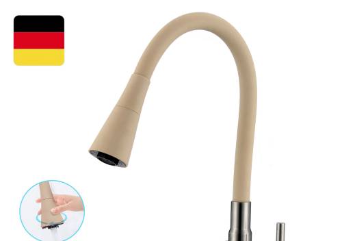 Излив для кухни гибкий бежевый с 2-х режимной насадкой аэратор-душ №6 