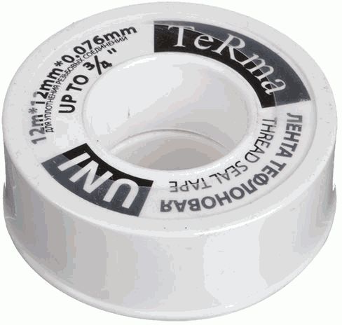 Лента ФУМ 12мм*12м*0,076мм 3/4" TERMA UNI 10031