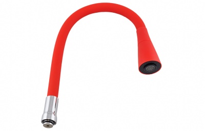 Излив для кухни гибкий красный с 2-х режимной насадкой аэратор-душ №6 Г152