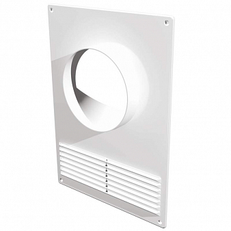 "ЭРА" Торцевая площадка 18 x 25 см, 120 мм для воздуховода с решёткой, пластик