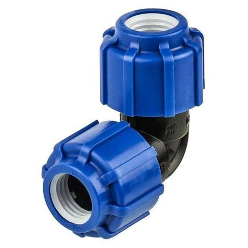 Угольник (отвод) 90гр.компресс.PN16 д/ПЭ   20 ПНД