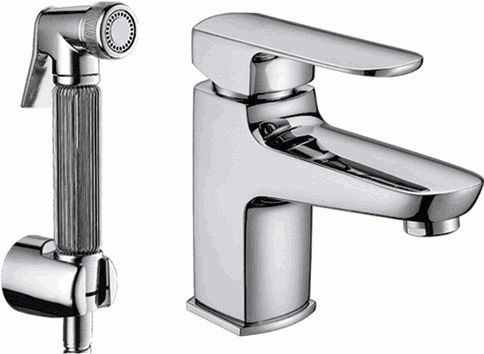 LEDEME L1254 Смеситель для умывальника/биде с гигиенической лейкой, хром