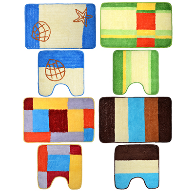 VETTA Набор ковриков 2шт для ванной и туалета, акрил, 50x80см + 50x50см, 4 дизайна