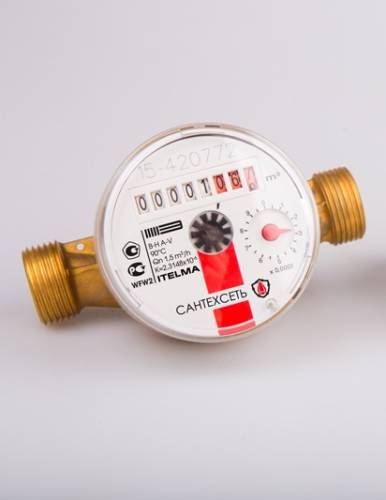 УЦЕНКА 2023-2029г Счетчик воды САНТЕХСЕТЬ ITELMA Ду15мм, Гор.в., L110, без монт.компл (ЖЦ)