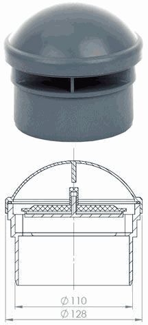 Вакуумный клапан 50 мм, ПВХ Ostendorf