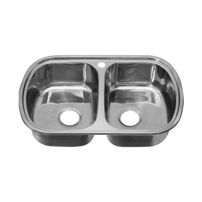 Мойка врезная 770*490*180  0,8мм MELANA  двойная прямоугольная без сифона, нержавейка