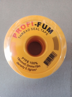 Лента ФУМ 19мм*15м*0,2мм (желтая, белая)