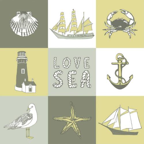 Шторка д/в тканевая MZ-150 "Люблю море" 180х200см