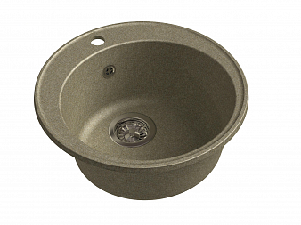 Мойка ECO, кварц, 480 мм, кругл, песочный, б/компл38573