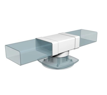 Тройник ТФП D100 с выходом 60х120 пластик ERA