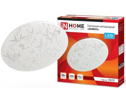 Светильник светод. DECO БАМБУК 36Вт 230В 4000К 2340лм 350мм IN HOME 4690612025049