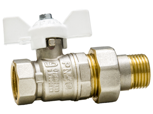 Кран американка 3/4" г-ш  бант белый LD Pride 47.20.В-ГШ.Б (White) Ду 20