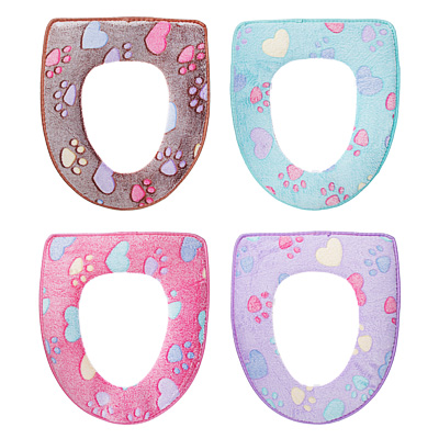 Чехол для сиденья унитаза 44х37см, искусственный мех, ПВХ, 4 цвета
