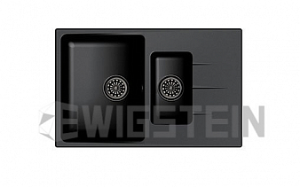 EWIGSTEIN Мойка  GEDR 60KF, кварц,  780 мм х 500 мм,  врезная, антрацит, большой выпуск