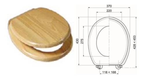 Сиденье для унитаза "СОСНА", дерево, крепл. inox VIR арт.150