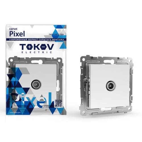Коннектор TV СП Pixel механизм  бел. TOKOV ELECTRIC TKE-PX-A1C-C01