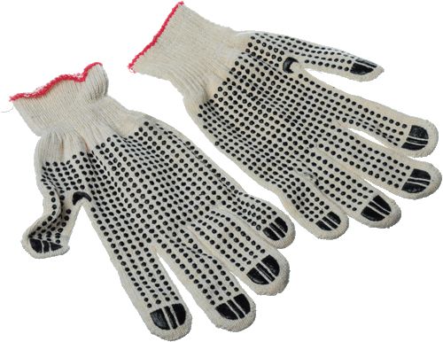 Перчатки вязаные с ПВХ 5 нити 10 кл. СУПЕР ЛЮКС ТОЧКА /Россия/