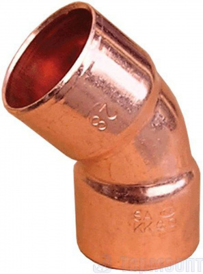 Медь.  Угол пайка 45 ГР двухраст. 54 мм Sanha, Viega
