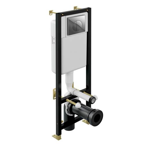 Инсталляция для унитаза BLACK 35 механическая кнопка LEON пластик хром глянцевый Cersanit