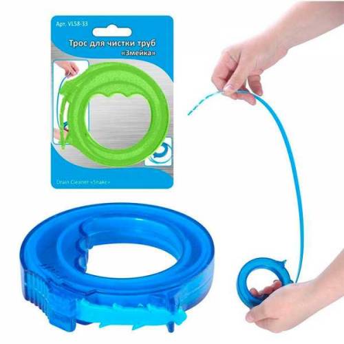 Трос для прочистки труб "змейка" 2 цвета, б/выбора цвета 58.33