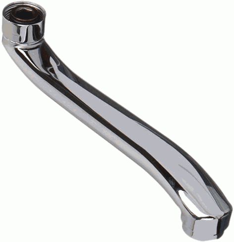 Излив плоский для ванны, S-образный, 25 см, Terma 20713